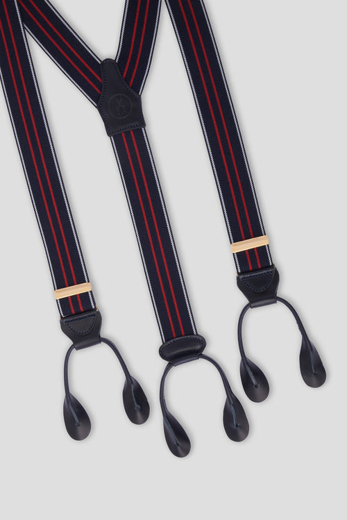 Red/Blue Striped Tailored Suspenders