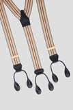 Cream/Bordeaux/Light Blue Striped Tailored Suspenders