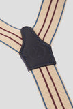 Cream/Bordeaux/Light Blue Striped Tailored Suspenders
