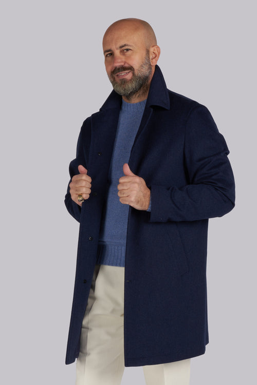 Cappotto In Cashmere Blu Navy Loro Piana