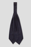 Ascot in seta disegno fiorellini blu/bordeaux/bianco