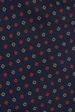 Ascot in seta disegno fiorellini blu/bordeaux/bianco