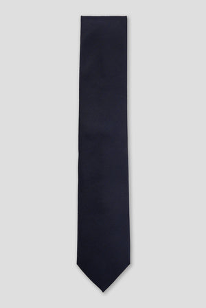 Cravatta Seta Shantung Di Como Blu Navy