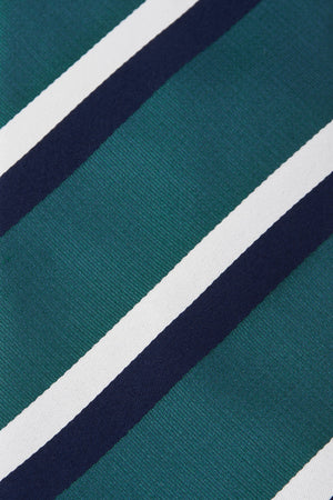 Cravatta In Pura Seta Di Como Regimental Verde/Blu/Bianco