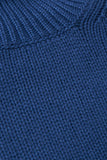 Royal blue wool, silk and cashmere turtleneck