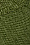 Turtleneck in green wool, silk and cashmere