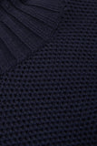 Honeycomb turtleneck in pure blue merino wool