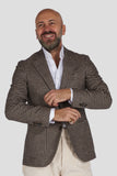 giacca in lana seta cashmere quadretto