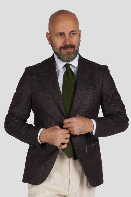Brown/burgundy wool and silk jacket