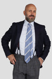 Jacket in pure blue wool