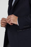 Jacket in pure blue wool