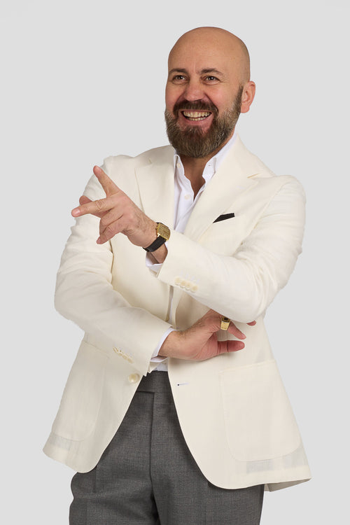 Giacca In Lino Bianca