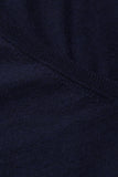 Wool silk cashmere sweater with blue V-neck