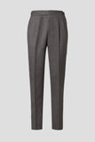 Pantalone Grigio Doppia Pinces In Pura Lana