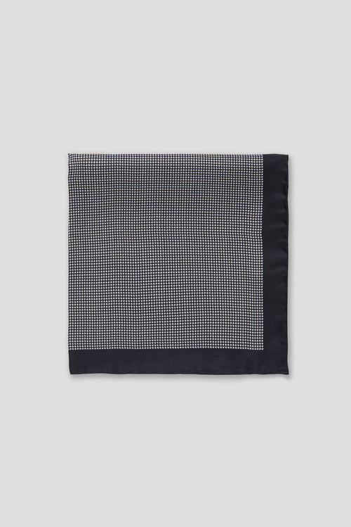 Houndstooth Blue/White Silk Pochette