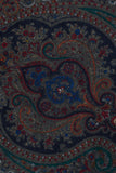 Blue Cashmere Design Wool Pocket Square