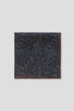 Gray/Brown Cashmere Design Wool Pocket Square