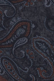 Gray/Brown Cashmere Design Wool Pocket Square