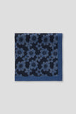 Blue/Light Blue Flower Design Wool Pocket Square