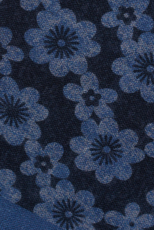 Pochette Lana Disegno Fiore Blu/Azzurro