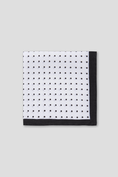 Pochette In Black / White Polka Dot Print Linen