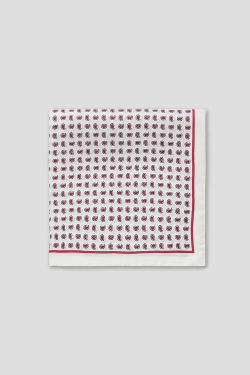 pochette seta bianca e rosso