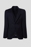 Three Piece Suit With Waistcoat In Blue Wool