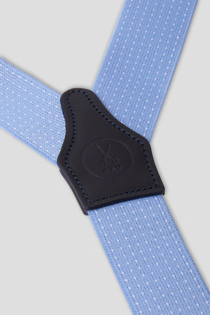 Sartorial Suspenders Light Blue/White Micropolka Dots