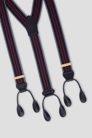 Red/Blue Striped Tailored Suspenders