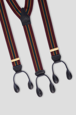 Sartorial Suspenders Regimental Bordeaux Ocher Green
