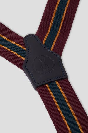 Sartorial Suspenders Regimental Bordeaux Ocher Green