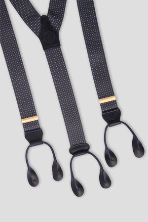 Gray/White Micropois Tailored Braces