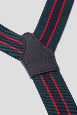 Regimental Sartorial Suspenders Green Red Blue