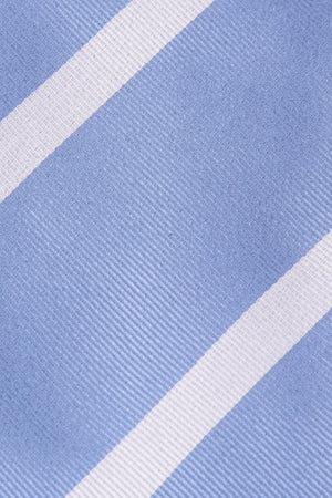 Light Blue/White Regimental Pure Silk Tie From Como