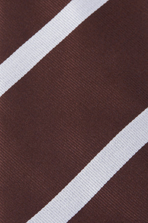 Tie In Pure Silk Of Como Regimental Brown / White