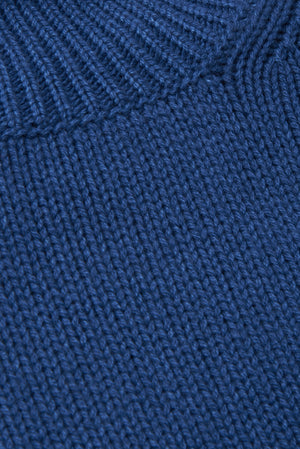 Royal blue wool, silk and cashmere turtleneck