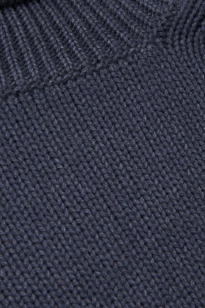 Graphite gray wool, silk and cashmere turtleneck