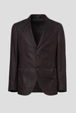 Brown/burgundy wool and silk jacket