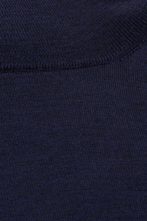 Blue wool silk cashmere turtleneck