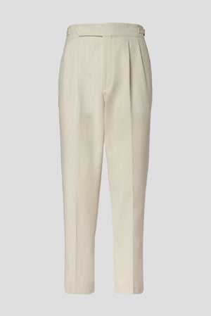 Double fold cream velvet trousers