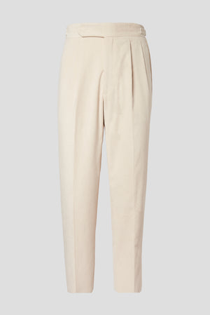 Cream double fold corduroy trousers