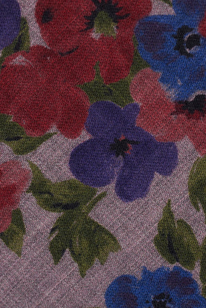 Wool Pochette Bluette/Pink/Green/Bordeaux Flower Design
