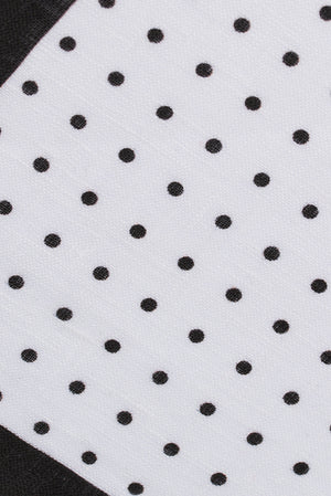Pochette In Black / White Polka Dot Print Linen