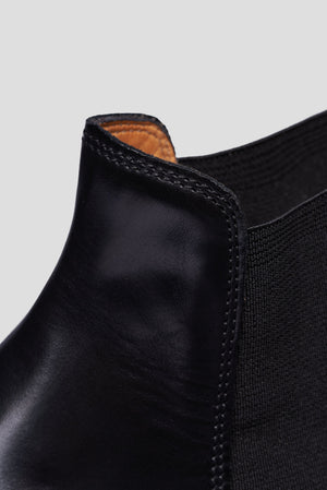 Black Leather Chelsea Boots Goodyear construction